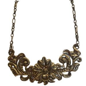 Gold Floral Statement Necklace - Women Jewelry Necklaces